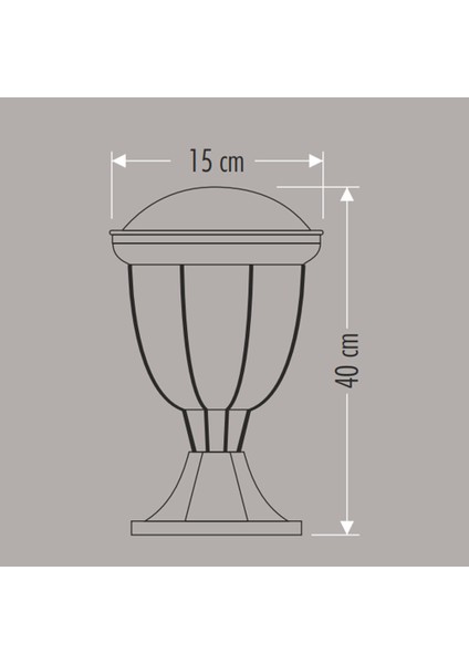 CT-7020 Torino Bahçe Armatürü Set Üstü E27 40CM Abs fiyatları