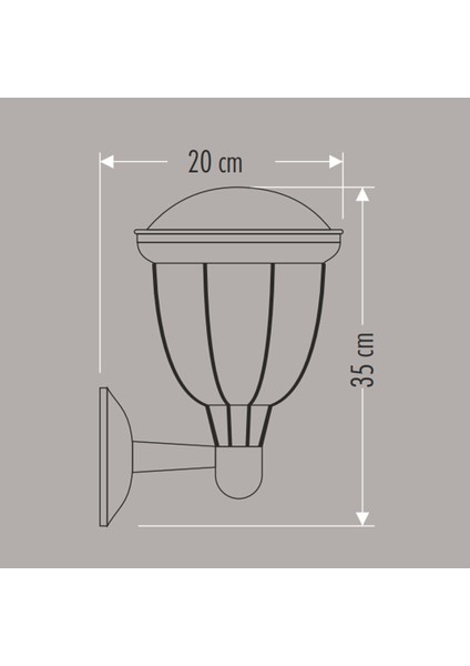 CT-7019 Torino Bahçe Armatürü E27 35CM Abs modelleri