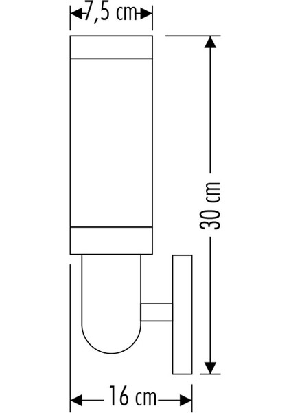 CT-7011 Roma Bahçe Duvar Armatürü E27 30CM Abs