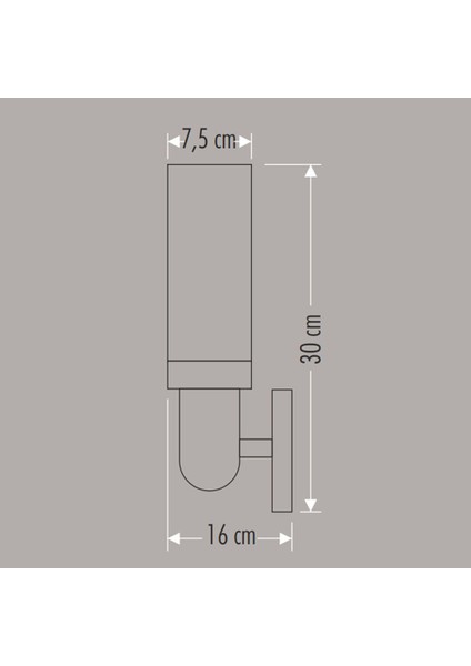 CT-7001 Cenova Duvar Bahçe Armatürü E27 30CM