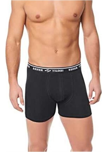 Seher Yıldız 0060 Erkek Elestan Boxer Siyah