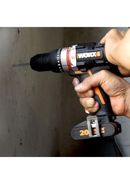 Wx-Jcr 20 Volt/2.0 Ah Li-Ion Çift Akülü Kömürsüz Darbeli Şarjlı Matkap