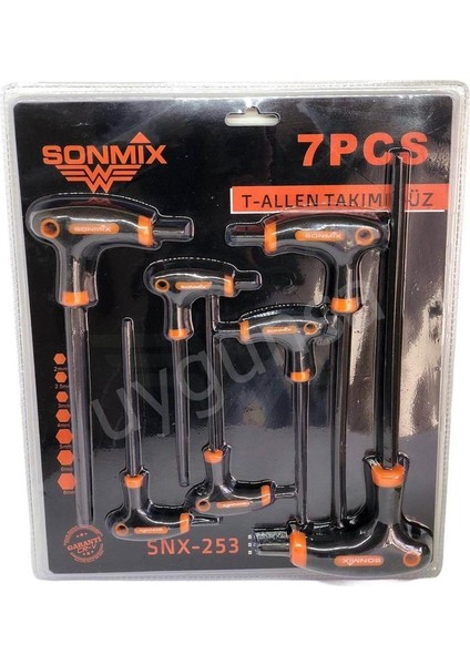 T Saplı Allen Takım 2 - 2,5 - 3 - 4 - 5 -6 - 8 mm Set