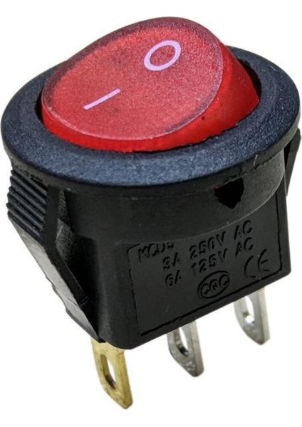 IC-134D Kırmızı Mini Yuvarlak Işıksız Anahtar On/off Switch 3p