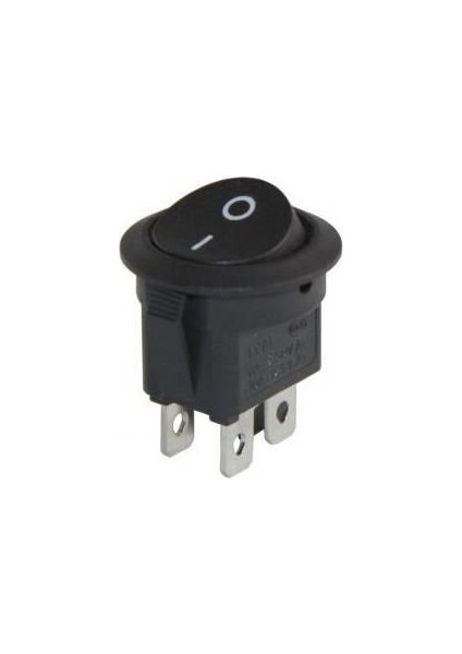 IC-133-4 Siyah Yuvarlak Işıksız Anahtar On/off Switch 4p