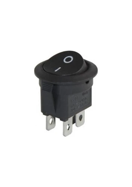 Site Hırdavat IC-133-4 Siyah Yuvarlak Işıksız Anahtar On/off Switch 4p