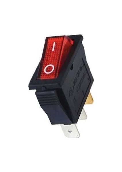 IC-113 Kırmızı Dar Işıklı Anahtar On/off Switch 3p