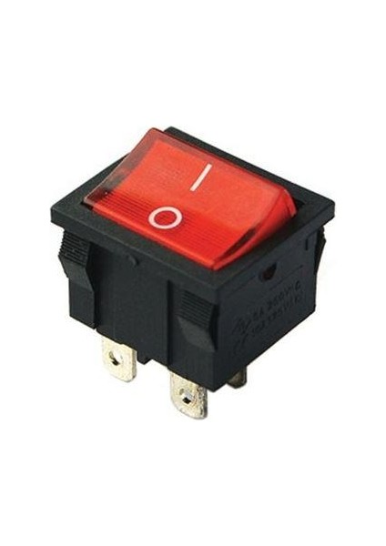 IC-126 Kırmızı Orta Boy Işıklı Anahtar On/off Switch 4p