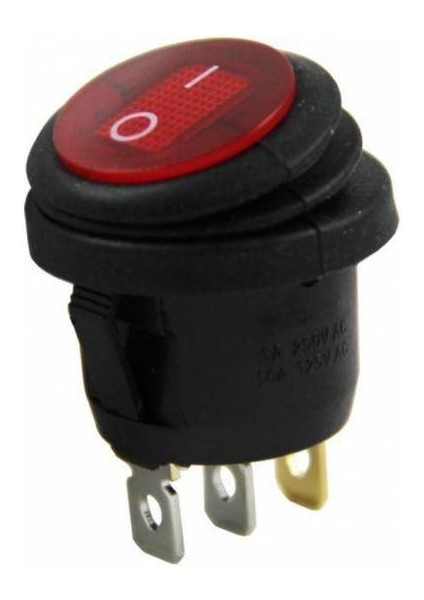 IC-131W Kırmızı Yuvarlak Körüklü Anahtar On/off Switch 3p