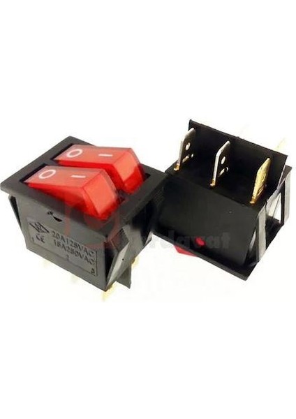 IC-101 Kırmızı Ikili Işıklı Anahtar On/off Switch 6p