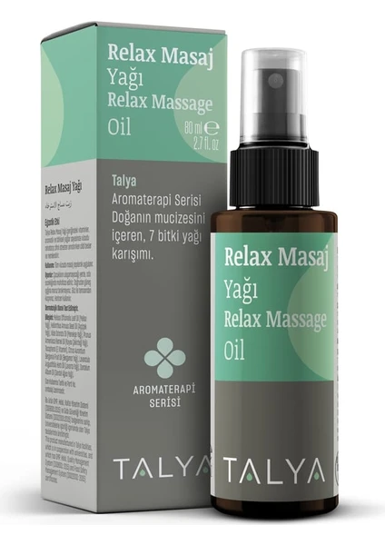 Relax Masaj Yağı, 7 Bitki Yağı Karışımı, Rahatlatıcı ve Aromaterapik, 80 ml