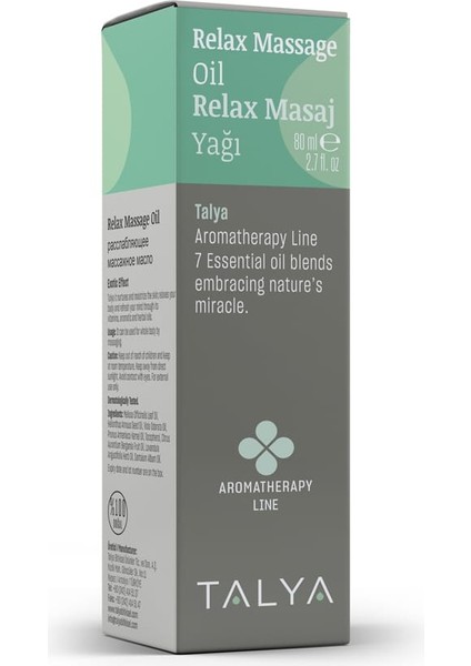 Relax Masaj Yağı, 7 Bitki Yağı Karışımı, Rahatlatıcı ve Aromaterapik, 80 ml