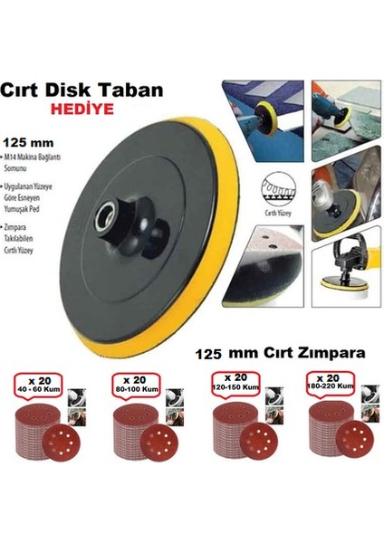 Delikli Cırt Zımpara Kağıdı 125 mm Paket 80 Adet