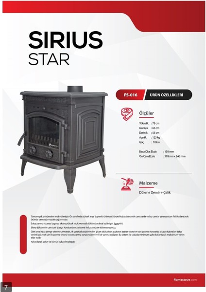 Flame Stove Srius Star FS016