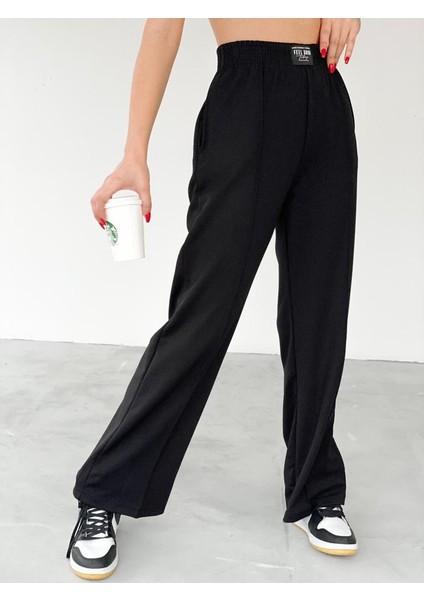 Feel Good Yazılı Bol Paça Eşofman Altı