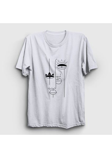 Unisex Beyaz Lovers Valentine's Day Sevgililer Günü T-Shirt