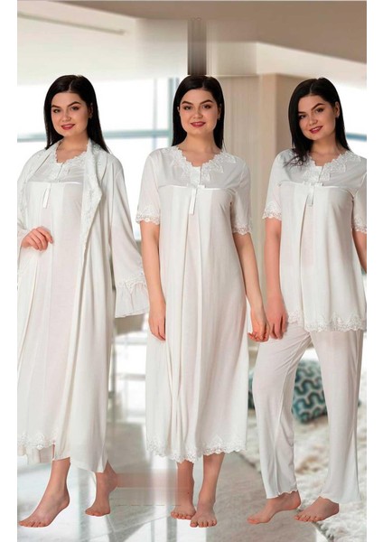 5036 Lohusa Pijama Gecelik Sabahlık Takım