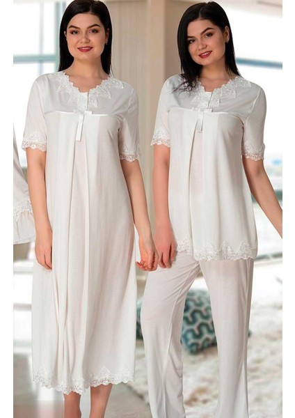 5036 Lohusa Pijama Gecelik Sabahlık Takım