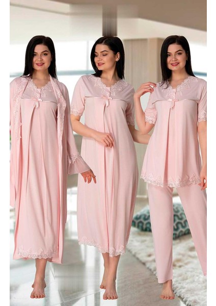 5036 Lohusa Pijama Gecelik Sabahlık Takım