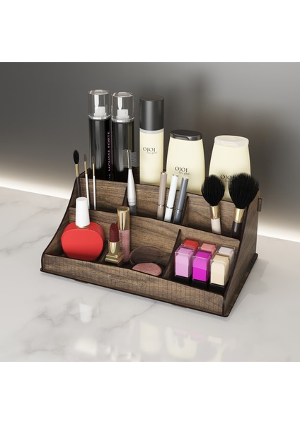 Design Otto Bella Small Ahşap Makyaj Takı Banyo Kozmetik Düzenleyici Organizer