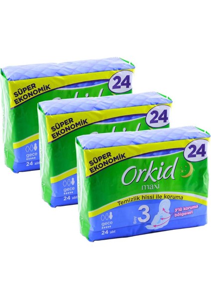 Maxi 4'lü Gece 24'lü x 3 Adet