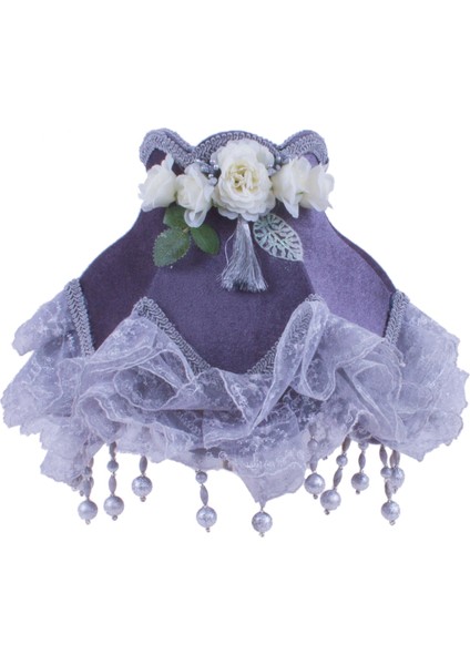 Dekovien Kadife Kaplı El Yapımı Klasik Model Abajur Vintage Gri fiyatları