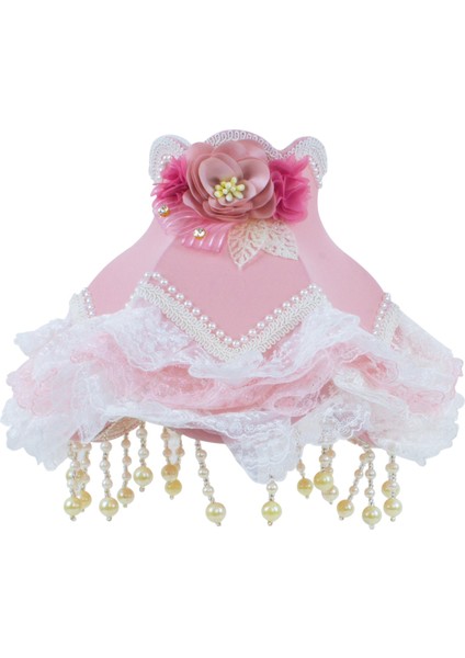 Dekovien Kadife Kaplı El Yapımı Klasik Model Abajur Vintage Pembe fiyatları