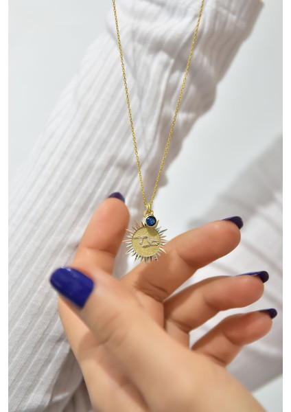 925 Ayar Gümüş Gold Kaplama Doğum Taşlı Kristal Kesim Plaka Oğlak /capricorn Burç Kolye fiyatları