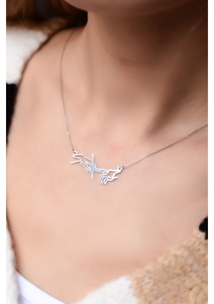 925 Ayar Gümüş Rodyum Kaplama Kader Yazısı Kolye