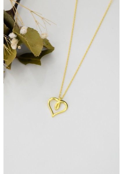 925 Ayar Gümüş Altın Kaplama Kalp Kolye Küpe Set fiyatları