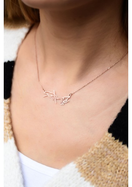 925 Ayar Gümüş Rose Kaplama Kader Yazısı Kolye fiyatları