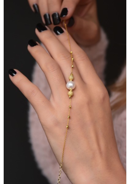 925 Ayar Gümüş Altın Kaplama Sim Dorika Toplu Inci Kadın Bileklik modelleri