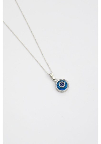 925 Ayar Gümüş Rodyum Kaplama Mavi Göz Kolye Küpe Set fiyatları