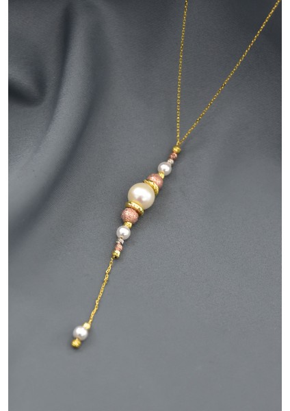 925 Ayar Gümüş Akışlı Sim Üç Renk Dorika Toplu Incili Kadın Kolye fiyatları