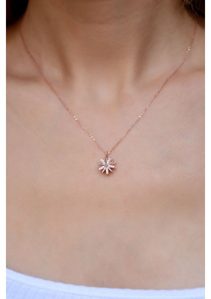 925 Ayar Gümüş Rose Kaplama Dönen Dümen Kolye fiyatları