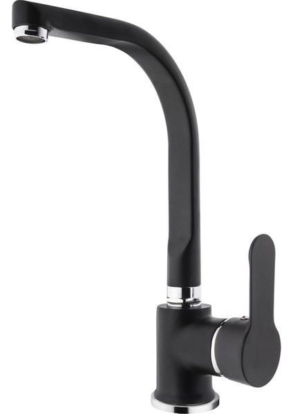 Zümra Siyah Krom Kuğu Eviye Bataryası ZM302-K