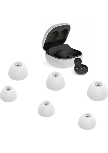 Samsung Galaxy Buds 2 Için 6 Adet Yumuşak Silikon Yedek Kulaklık Ucu - Beyaz (Yurt Dışından)