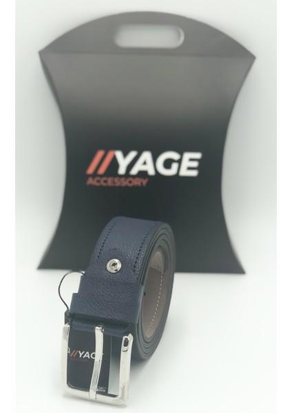 Lacivert Içten Tek Dikişli 4 cm Spor Kemer