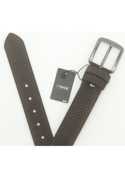 Kahverengi Süet Kare Desen 4 cm Kemer fiyatları