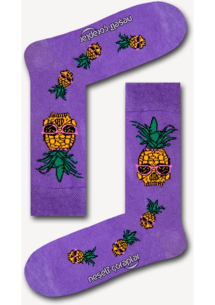 Cool Ananas Desenli Renkli Erkek Çorap