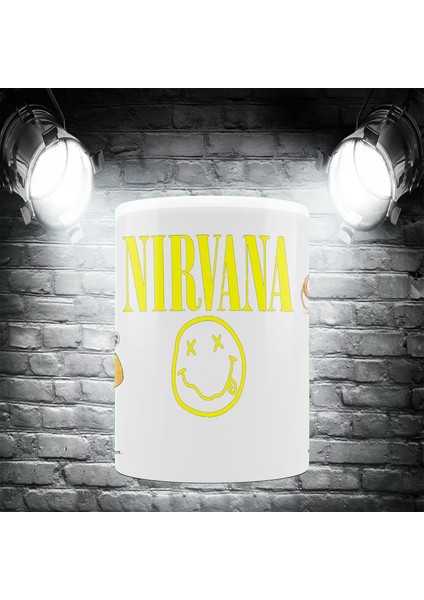 Kurt Cobain Nırvana 3 Tarafı Baskılı Porselen Kupa
