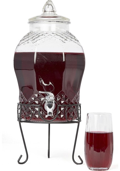 Cam Şerbetlik Musluklu 8 Lt