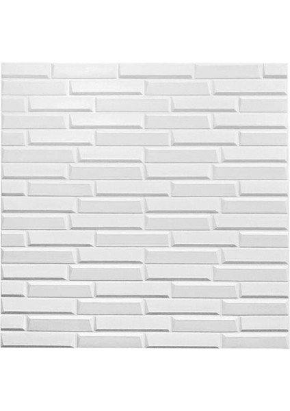 NW55 Opak Küçük Taş Desen Kendinden Yapışkanlı Sünger Esnek Beyaz Duvar Paneli 70X77 cm 6 Adet
