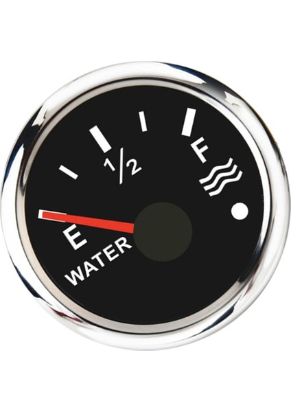 Su Seviyesi Ölçer Tekne Su Deposu Seviyesi Ölçer 12/24 V 52MM Siyah / Krom (Yurt Dışından)