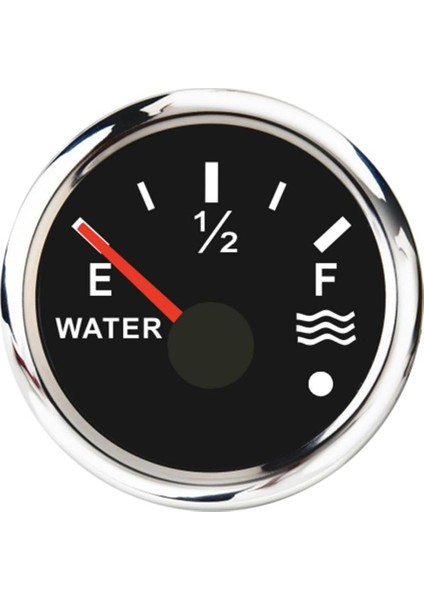 Su Seviyesi Ölçer Tekne Su Deposu Seviyesi Ölçer 12/24 V 52MM Siyah / Krom (Yurt Dışından)