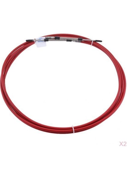 2 Adet Kırmızı 13 Ft Deniz Kontrol Kolu Kablosu Tekne Motor Inboart Gaz Kelebeği Için (Yurt Dışından)