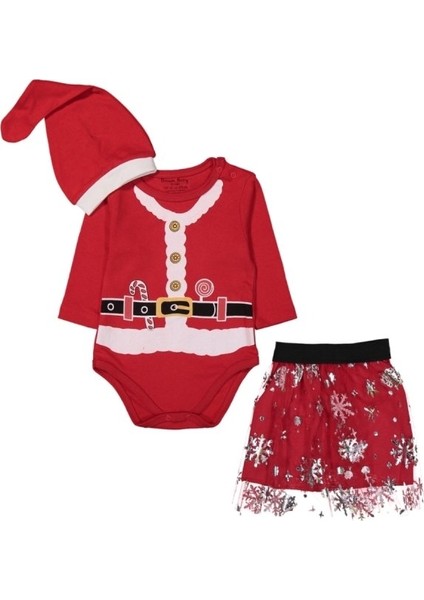 Yılbaşı Konseptli Tütülü Alt Üst Bebek Badili Takım