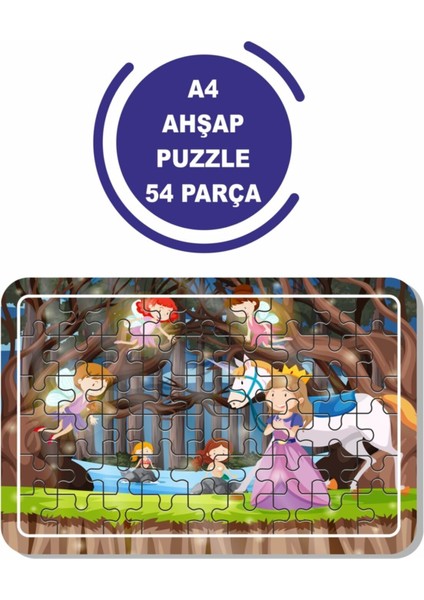 Periler ve Prenses A4 54 Parça Puzzle, Oyuncak, Yapboz