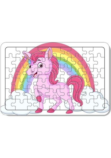 54 Parça Ahşap Puzzle Unicorn