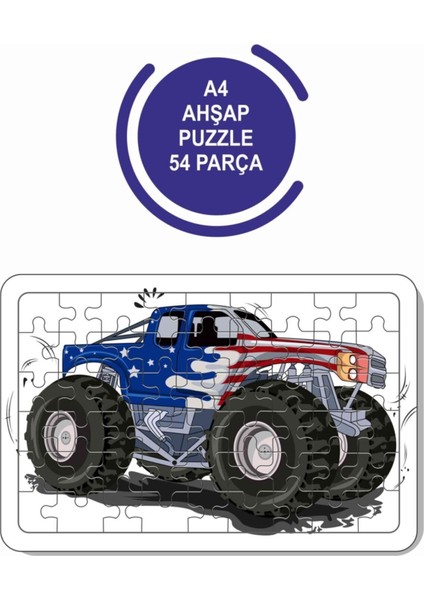 4'lü Set 54 Parça Ahşap Puzzle